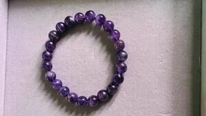 Purple Amethyst Bead Bracelet